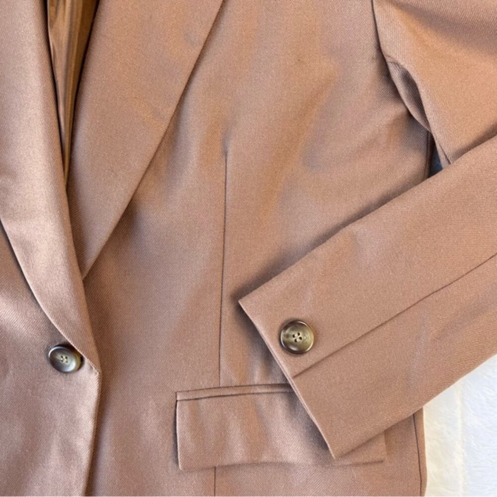 PENDLETON tan wool one-button blazer | size 10P - image 7